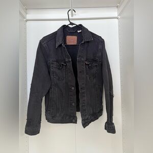 Levi's Distressed Black Denim Jacket
